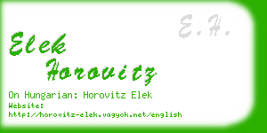 elek horovitz business card